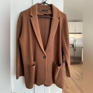 Brown JCrew Cardigan Blazer